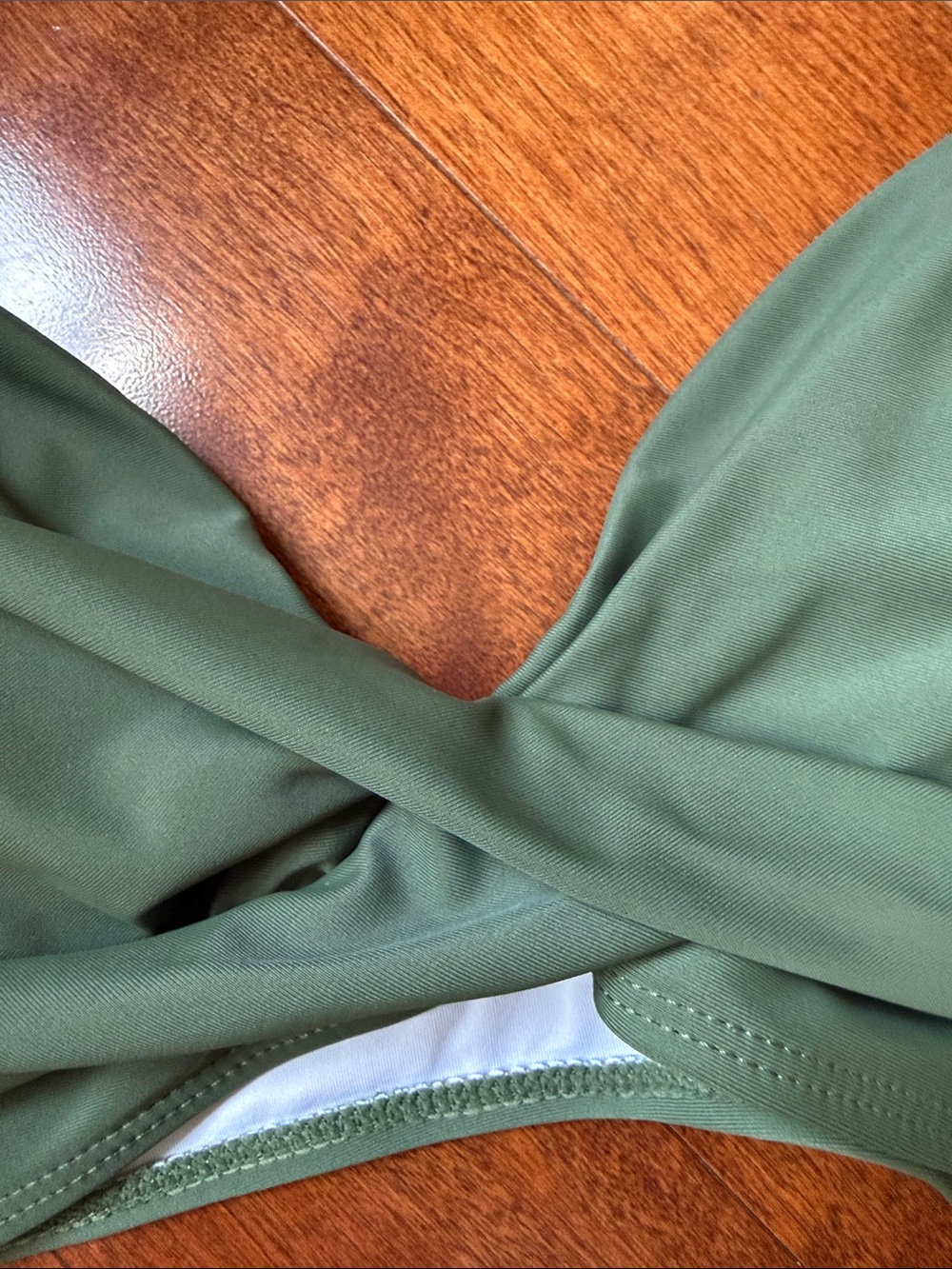 Green Twist Front Bikini Top - Picture 6 of 9